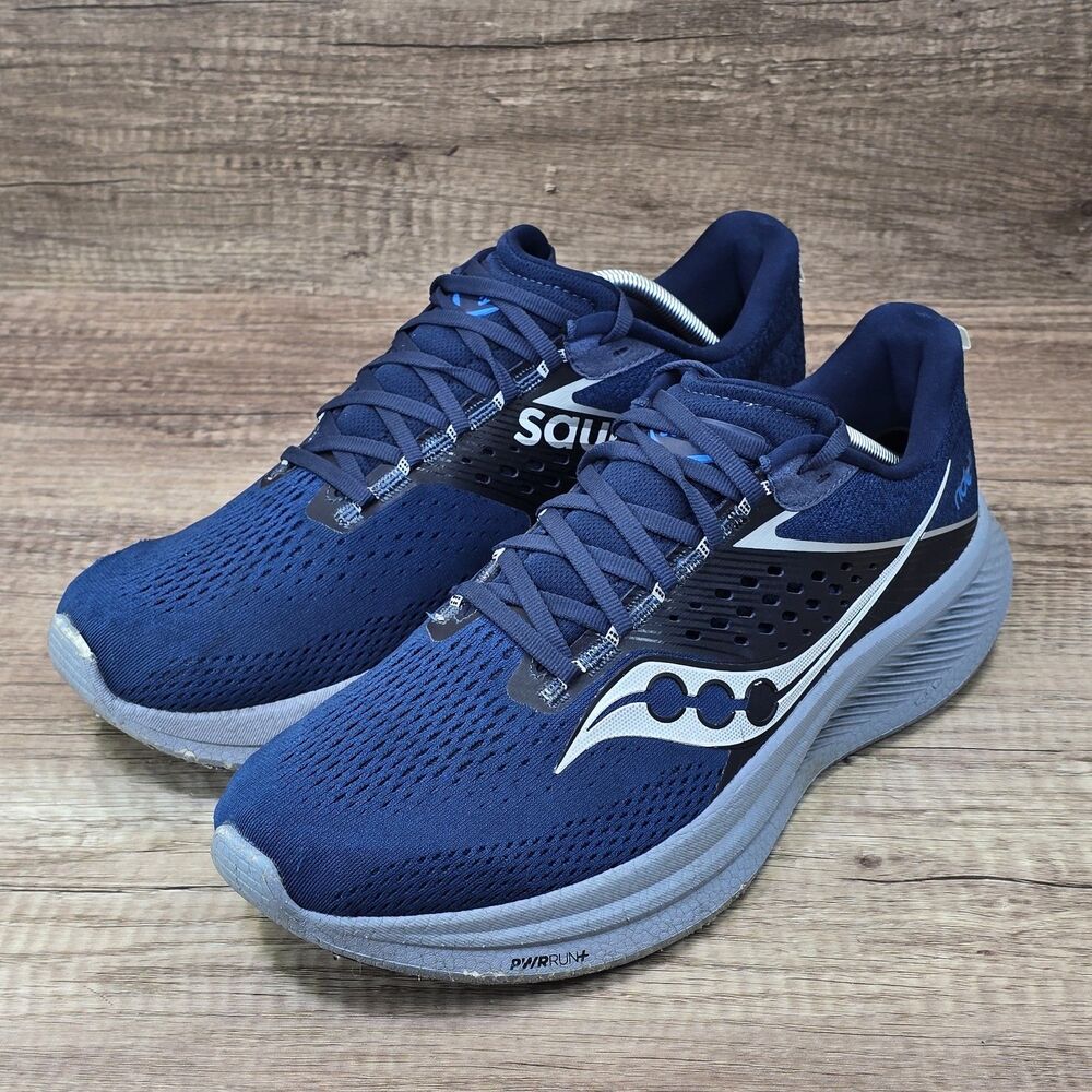 Saucony Ride 17 Men's Size 12 Navy Blue Gray Running Shoes (S20924-106) - Picture 7 of 9